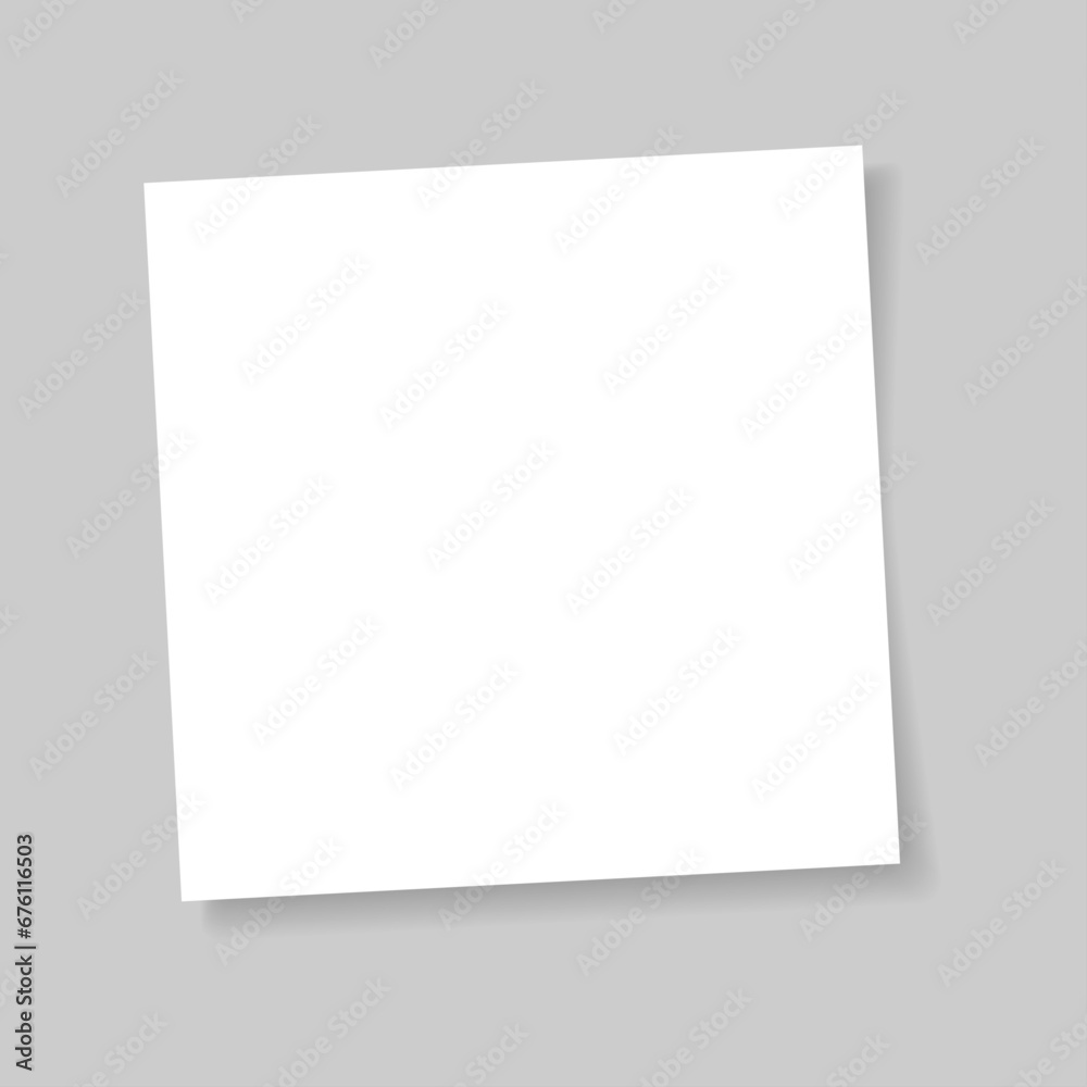 Post note paper sheet isolated on gray background. Vector white office memo template. Message on note paper. Reminder sticky note. Template for your projects. Vector illustration. Post note paper sheet isolated on gray background. Vector white office memo template. Message on note paper. Reminder sticky note. Template for your projects. Vector illustration.