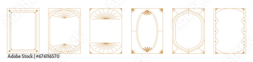 Vector set of design elements and illustrations in simple linear style - boho arch logo design elements and frames for social media stories and posts