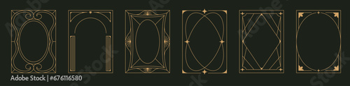 Vector set of design elements and illustrations in simple linear style - boho arch logo design elements and frames for social media stories and posts