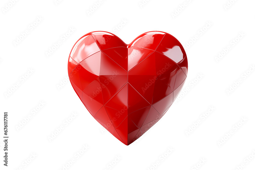Red heart in 3d rendering style isolated on transparent background. Red heart in 3d rendering style isolated on transparent background.