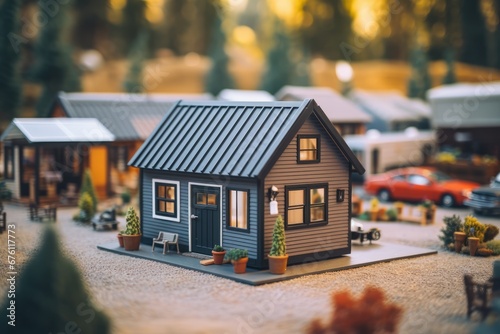 Tiny Home Living - stylishly designed tiny home Model - AI Generated photo