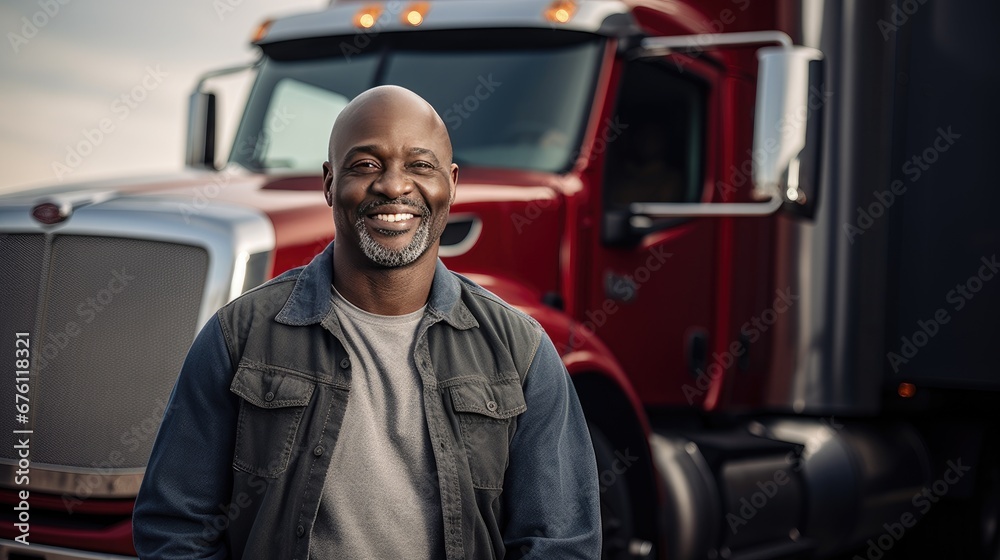 Portrait of a middle-aged truck driver