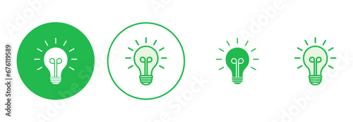 Lamp icon set. Light bulb icon vector. idea symbol.