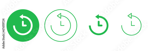 History icon set. recent event history