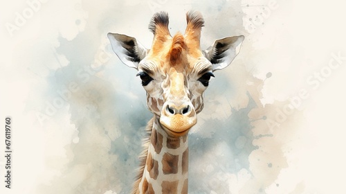 giraffe isolated on a abstract background 