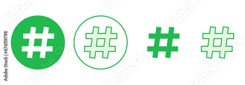 Hashtag icon set. hashtag symbol