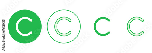 Copyright icon set. copyright symbols