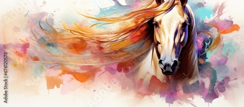 The abstract watercolor background of the fashion design displayed a beautiful pattern with its intricate texture highlighting the artistry behind the vibrant colors used to paint the majes