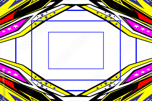 vector abstract racing background design with a unique striped pattern and a combination of bright colors and star effects