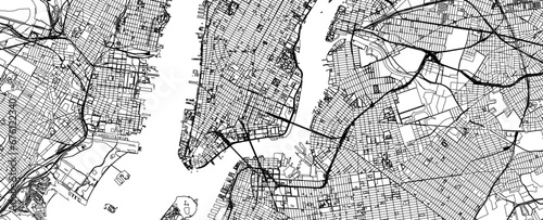Vector black map of New york
