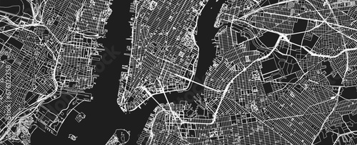 City map New York USA, travel poster detailed urban street plan, vector illustration	
