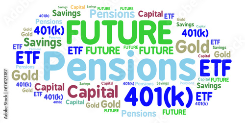 Word cloud about pensions and savings