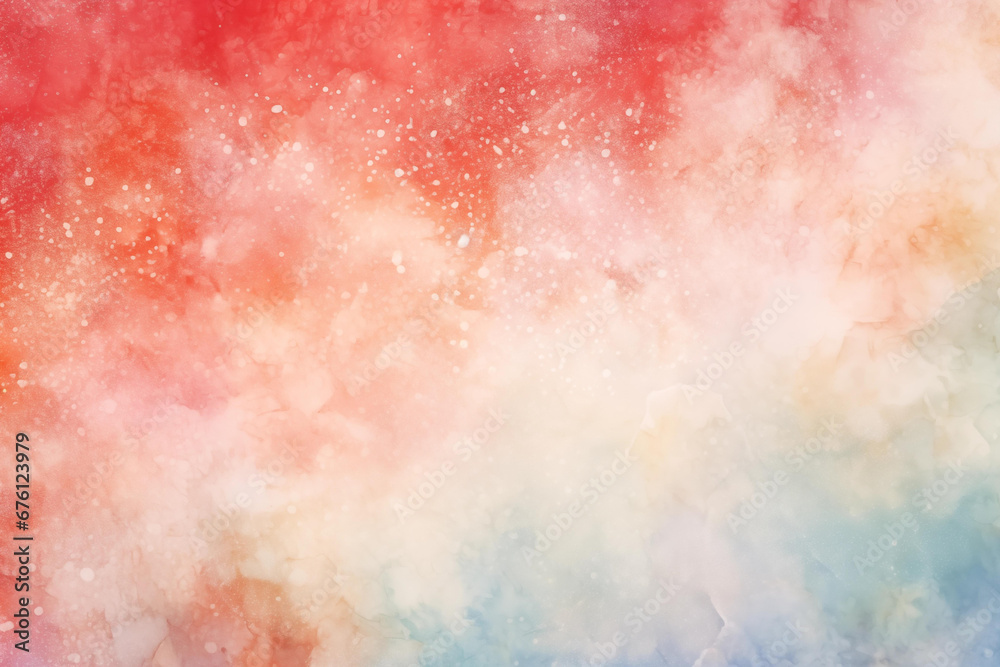 Fototapeta premium holiday festive watercolor abstract background with gold glitter in red and green pastel colors Impressionism style digital paper design, zoom background, digital wallpaper