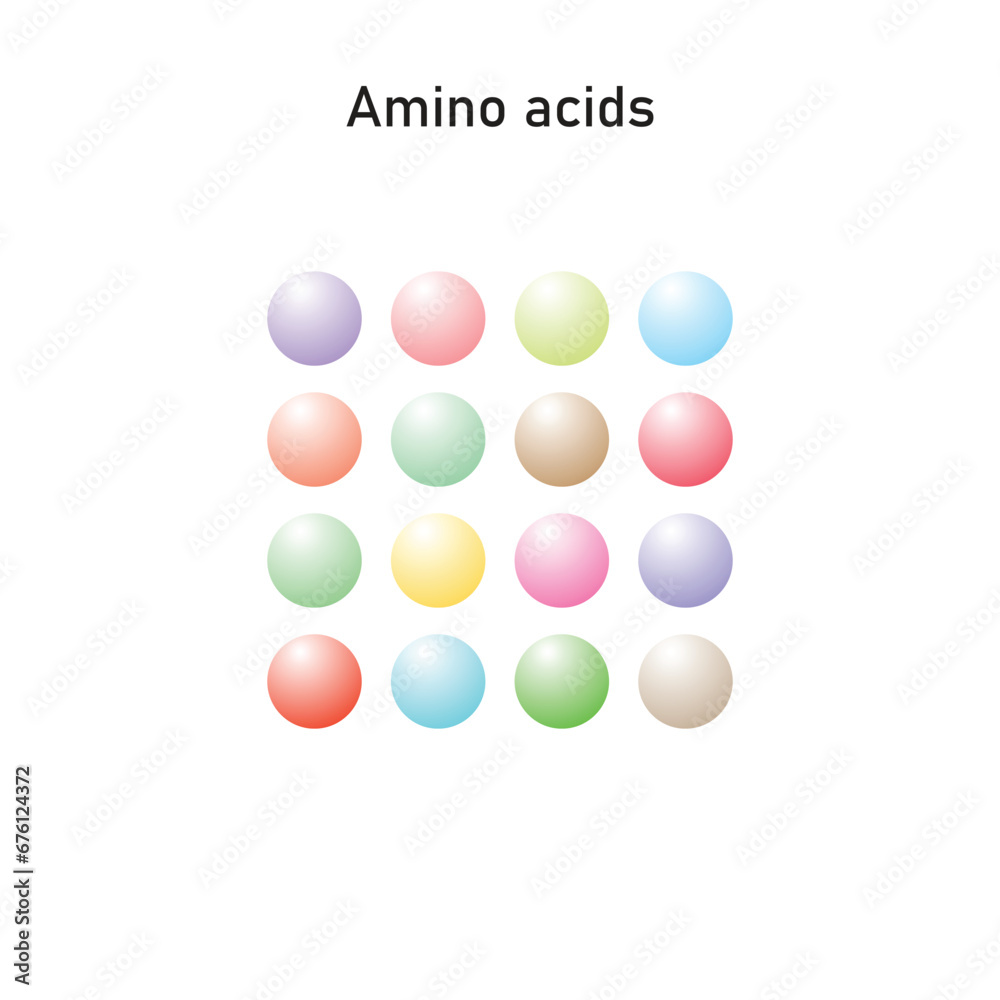 Amino Acids Molecules Scientific Design. Vector Illustration.
