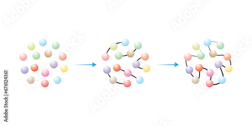 Protein Formation From Amino Acids. Amino Acids, Peptides and Protein Scientific Design. Vector Illustration.