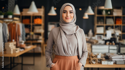  Portrait of muslim woman the fashion shop owner, Generative Ai