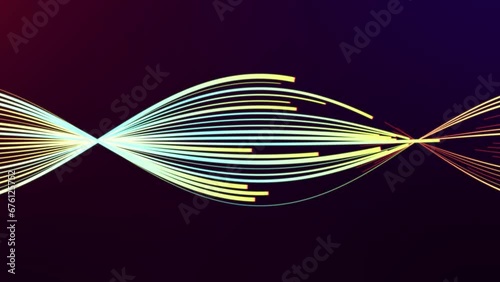  Green, Yellow, red minimal wavy lines abstract futuristic tech background. looping geometric motion design. Video animation Ultra HD 4K 3840x2160
