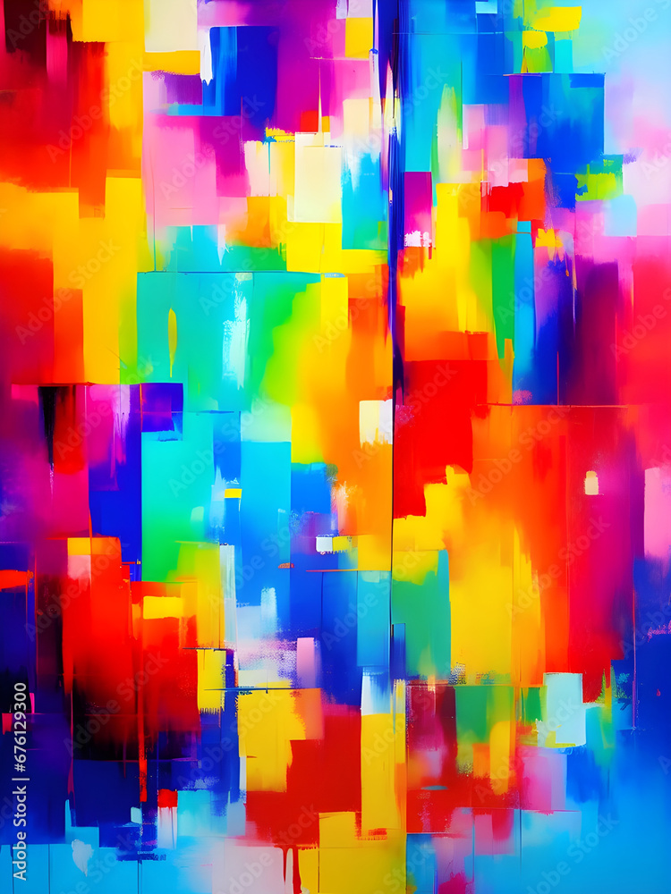 Colorful abstract painting generated with AI
