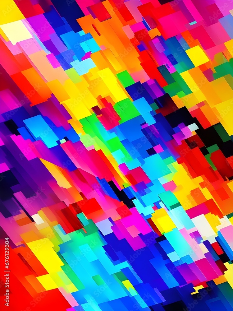 Colorful abstract painting generated with AI