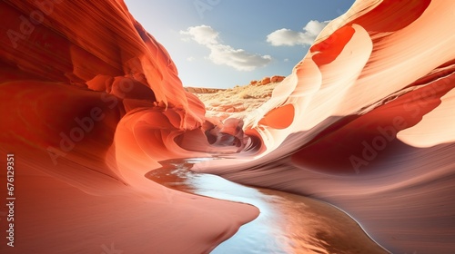 Beautiful small lake in the sand hill canyon photo