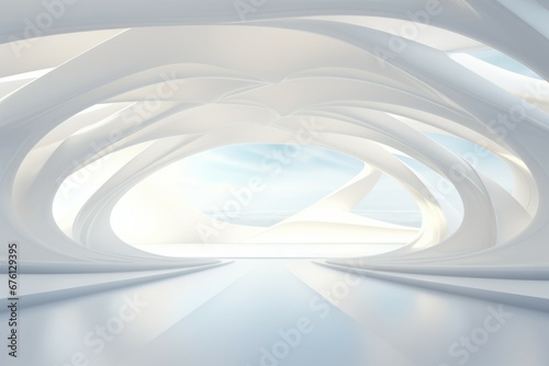 Sci-fi white empty room concept, Abstract Modern Line Gradient White and Gray Backgrounds