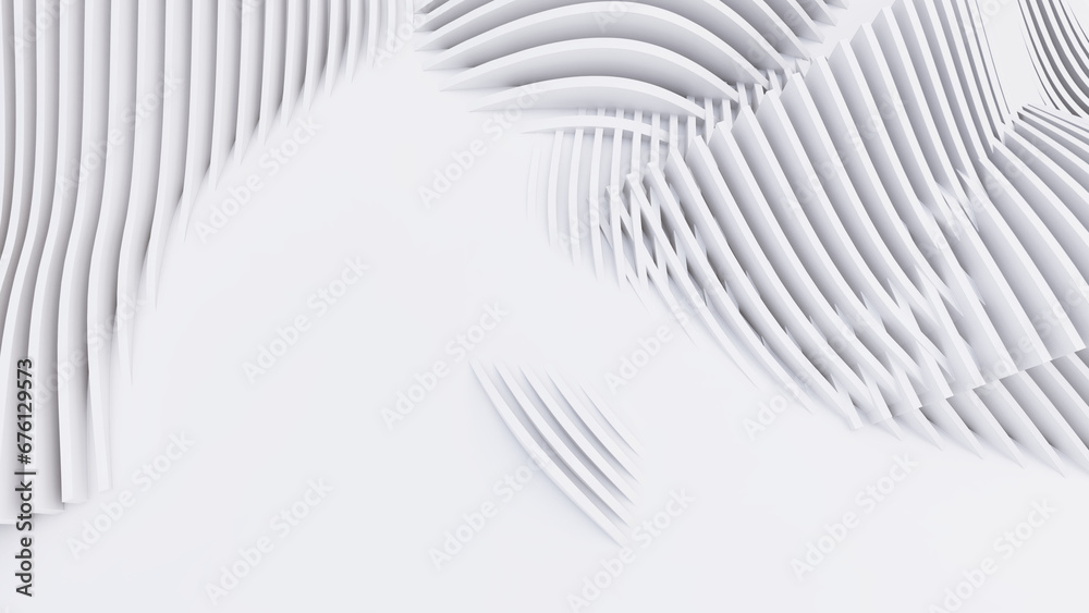 Abstract Curved Shapes. White Circular Background. Abstract Curved Shapes. White Circular Background.