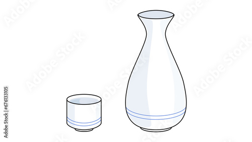 熱燗 徳利 お猪口 日本 イラスト