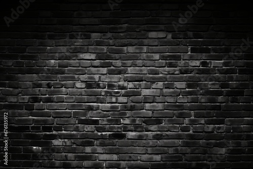 Visually stunning black brick wall with captivating texture  ideal for diverse design projects