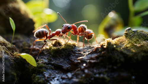 Couple of red ants on the ground © Soph