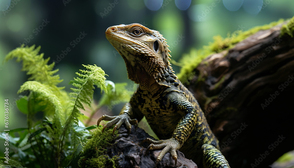 Obraz premium Close up of a lizard in natural environment 