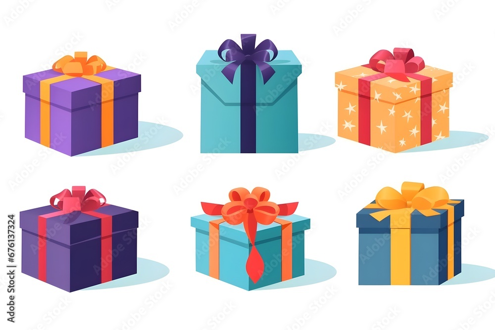 Set of different christmas boxes Set of different christmas boxes