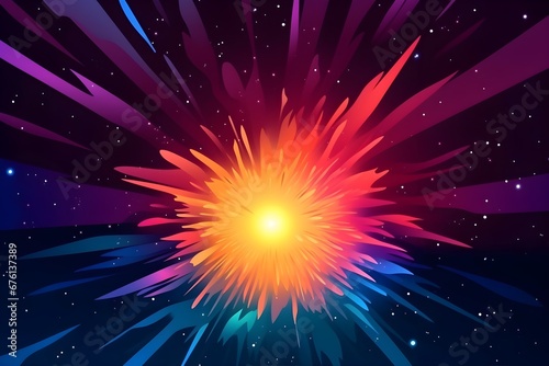 colorful explosion in cartoon style