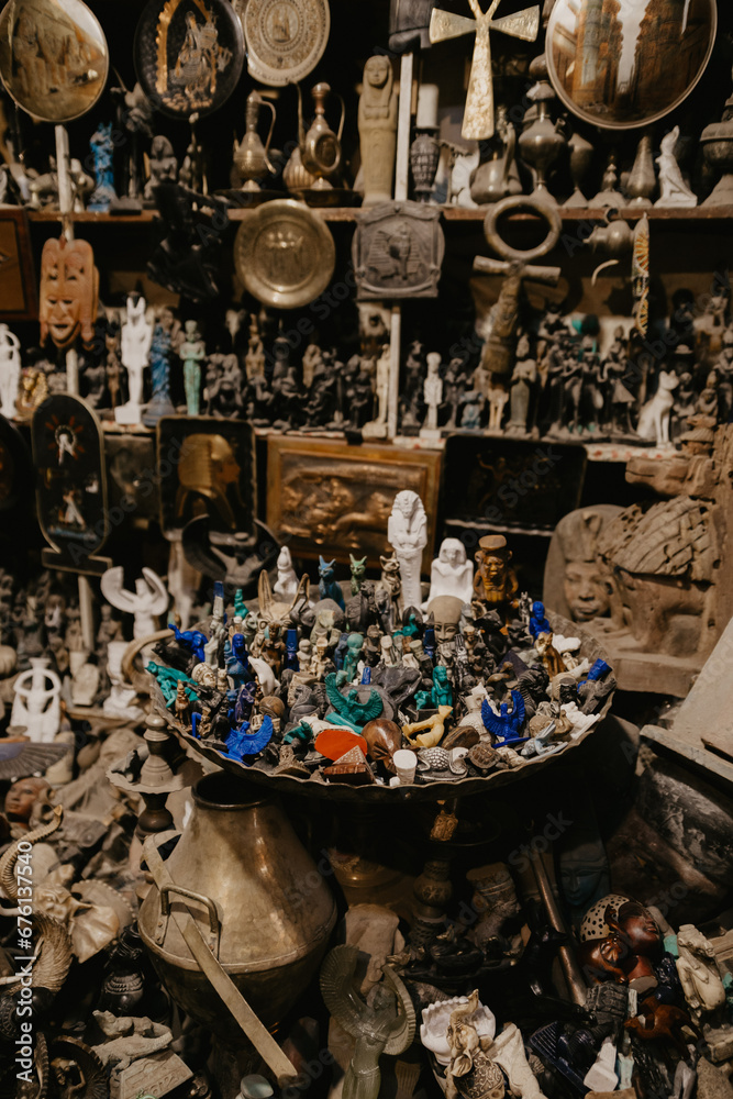 vintage antique market in the old streets of luxor egypt