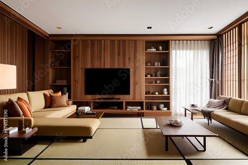 modern living room, 3D render