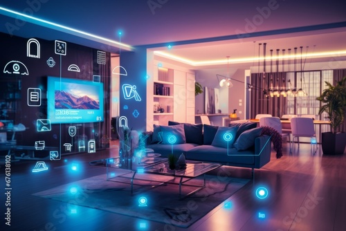 Smart Home, Smart home dashboard interface control connected devices and set up automations