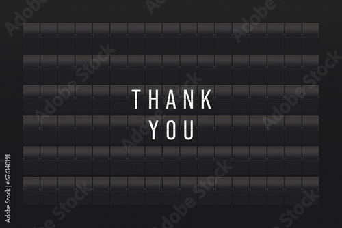 Canvas Print Thank You Text on Split Flap Display Board