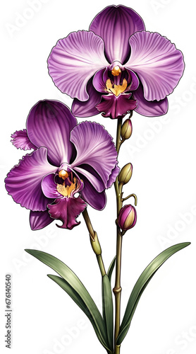 purple orchid isolated on white