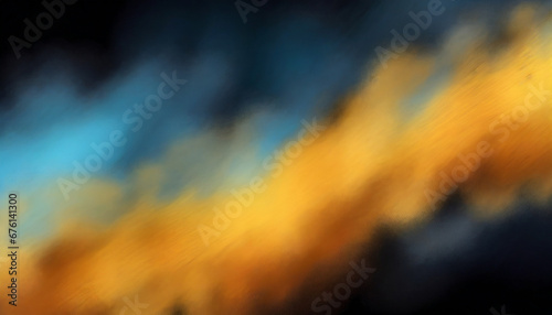 Yellow blue orange glowing blurred grain texture banner background black backdrop copy space abstract header poster design
