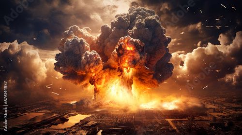 爆撃された街のイメージ風景