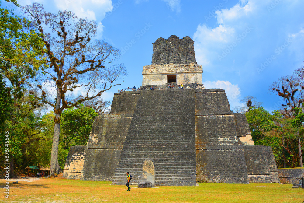 The archaeological site of the pre-Columbian Maya civilization in Tikal National Park , Guatemala The park is UNESCO World Heritage Site since 1979