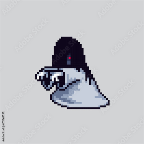 Pixel art illustration Woman ghost. Pixelated Lady Ghost. Woman Lady Ghost pixelated for the pixel art game and icon for website and video game. old school retro.