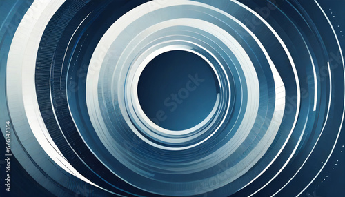 Blue white minimal round lines abstract futuristic tech background