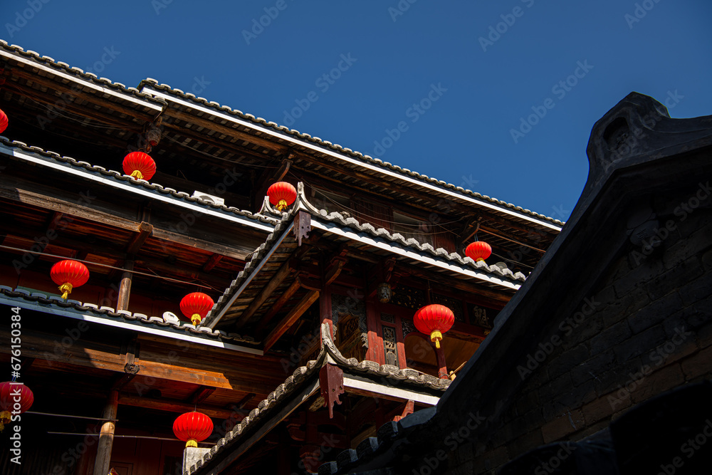 Hekeng Tulou Cluster in the early morning. Tulou is the unique dwelling of Hakka Hekeng Tulou Cluster in the early morning. Tulou is the unique dwelling of Hakka