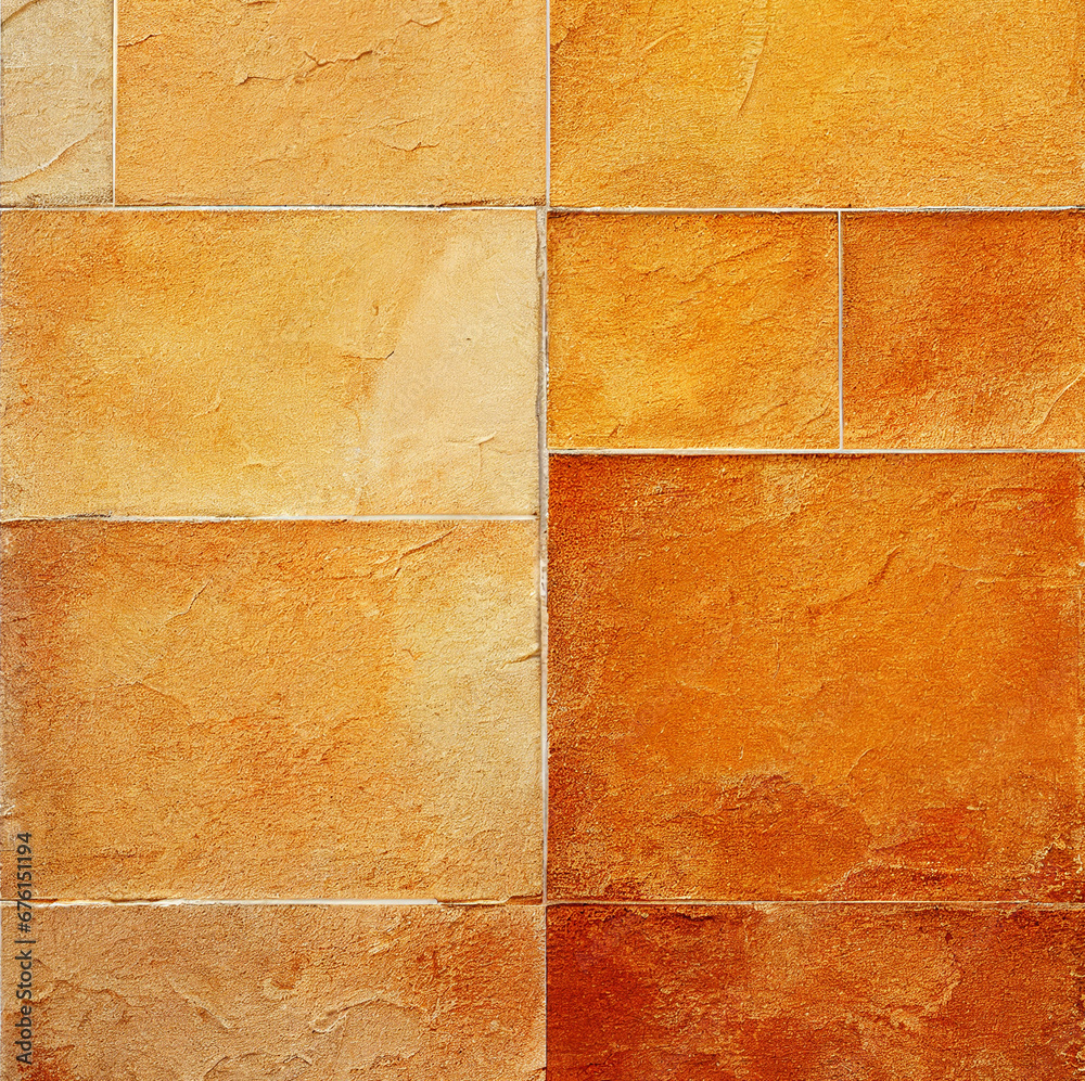 Orange and red stone tile floor or wall pattern for kitchen or bathroom Orange and red stone tile floor or wall pattern for kitchen or bathroom