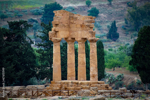 Temple of Dioscuri in the Valley of Temples - Agrigento - Italy photo