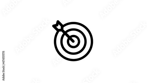 animated business related icons. target, chart, laptop, growth. animated business graphic elements
