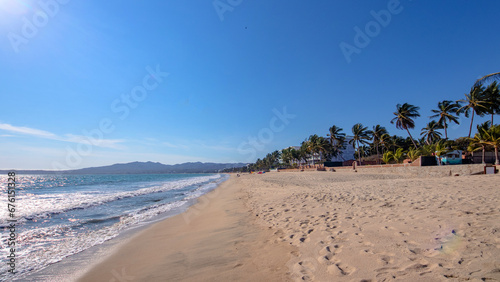 The beautiful sandy beach at Bucerías town in Riviera Nayarit