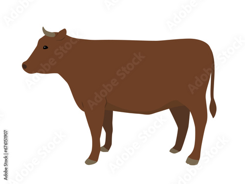 牛のベクターイラスト（茶色）