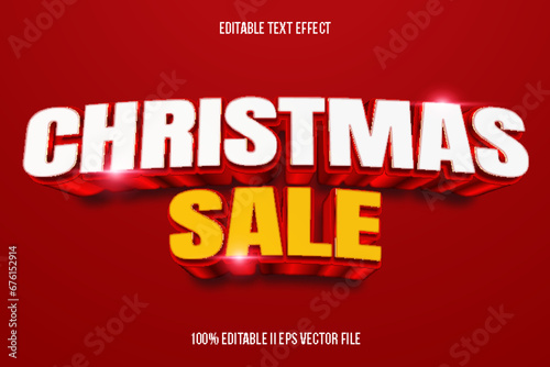 Christmas Sale Editable Text Effect 3d Emboss Gradient Style