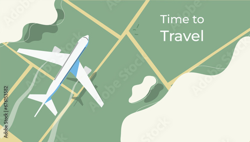 Travel vector banner. Travel post banner